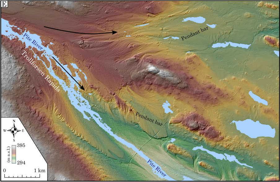 LIDAR-based terrain with flood-related landforms.